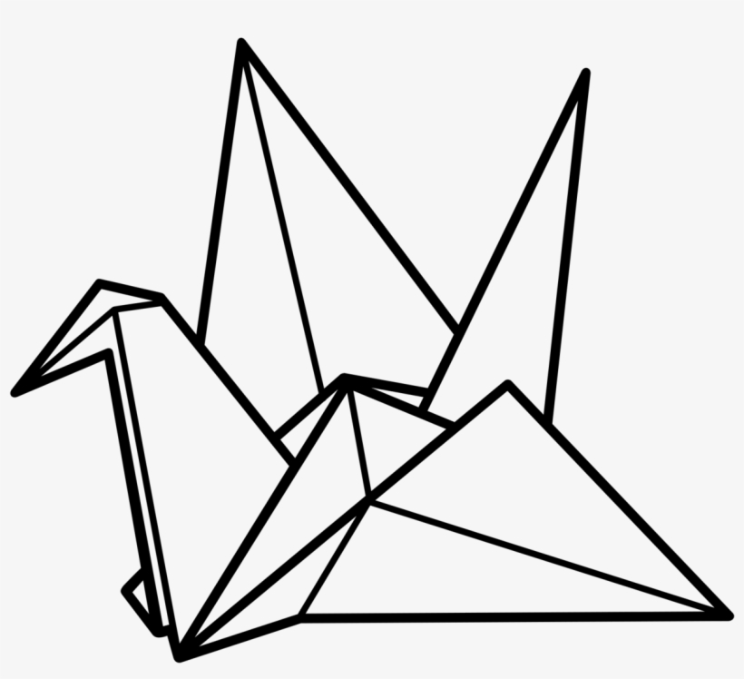 Drawn Bird Origami - Origami Crane Line Art, transparent png #1211019