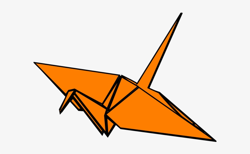 Paper Crane Clip Art - Clip Art Paper Crane, transparent png #1211163