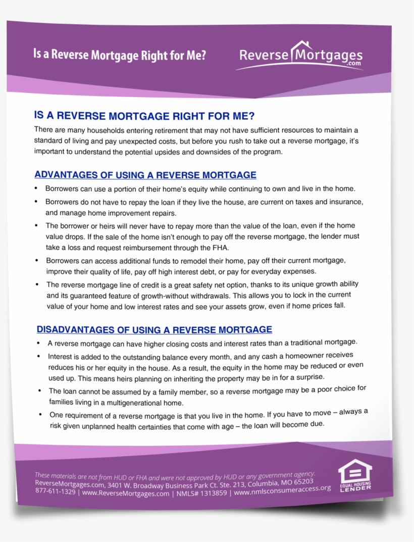 Is A Reverse Mortgage Right Png Mortgage Flyers Templates - Reverse Mortgage, transparent png #1211905