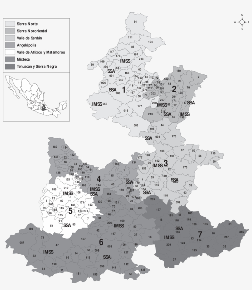 Distribución De Bancos De Sangre Y Puestos De Sangrado - Regiones Socioeconomicas De Puebla, transparent png #1211932