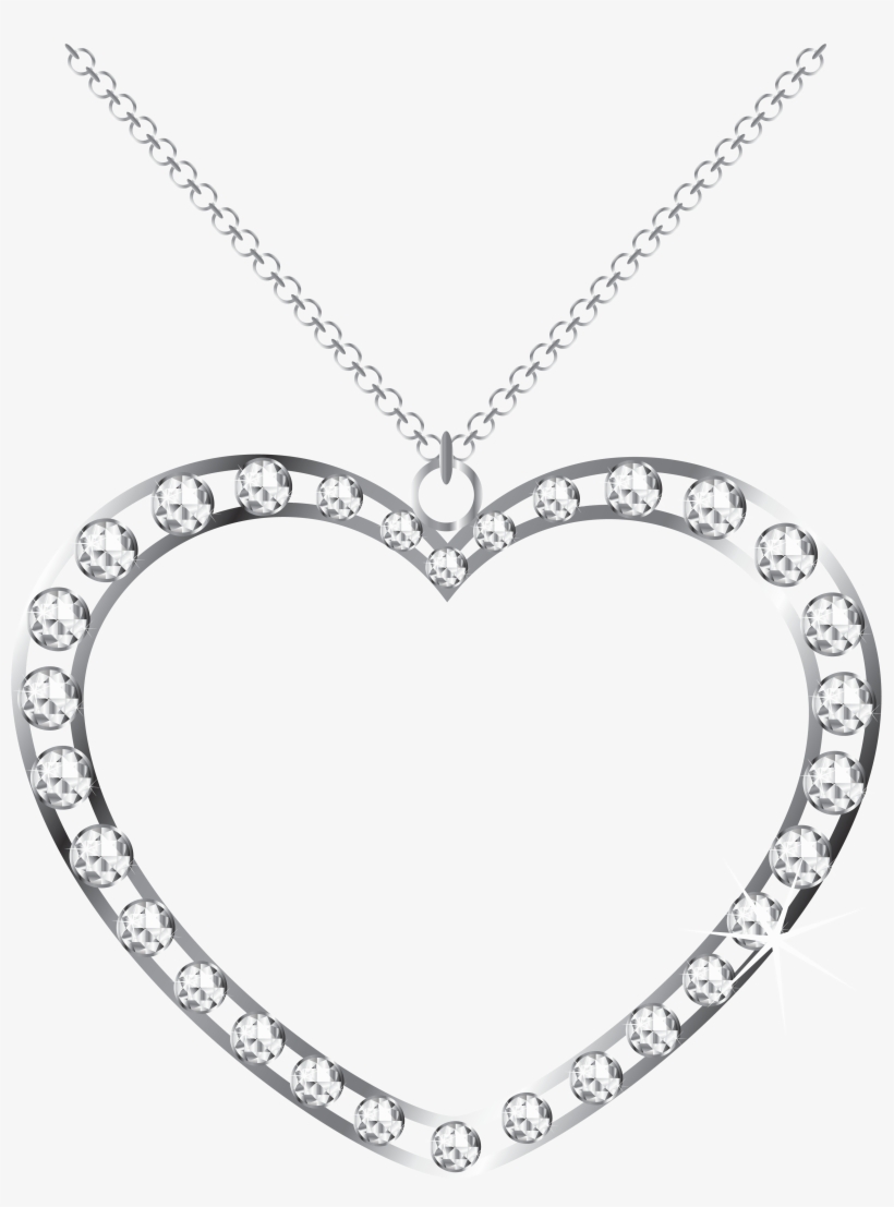 Jewelry Clipart Diamond Heart - Diamond Heart Necklace Png, transparent png #1212394