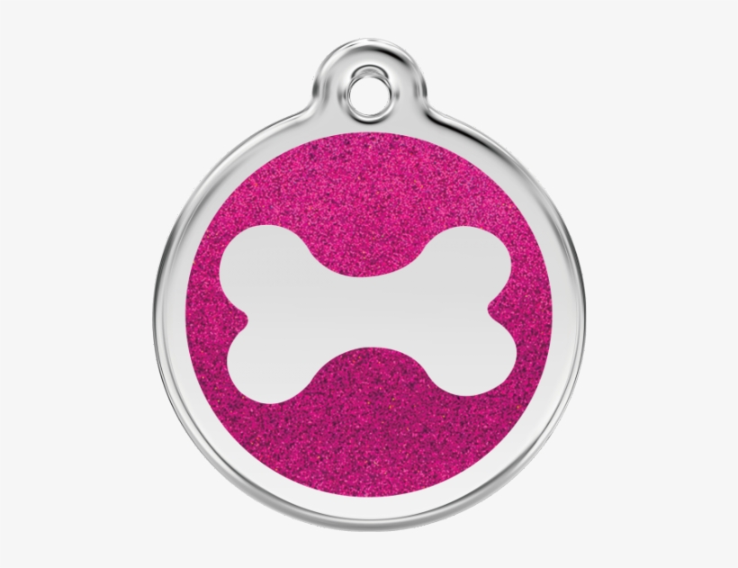 Glitter Bone Hot Pink 20mm Dog Tag By Red Dingo - Red Dingo Dog Id Tag Glitter Enamel Bone Hot Pink, transparent png #1212462