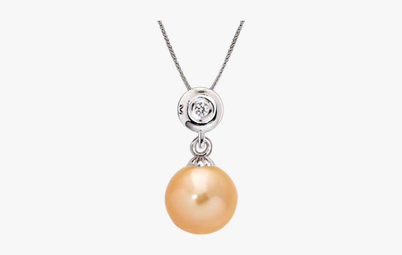 South Sea Pearl And Diamond Pendant In White Gold - Locket, transparent png #1213065