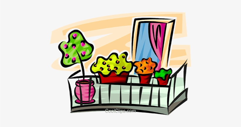 Flowers In Flower Boxes On A Balcony Royalty Free Vector - Flower Box, transparent png #1213112