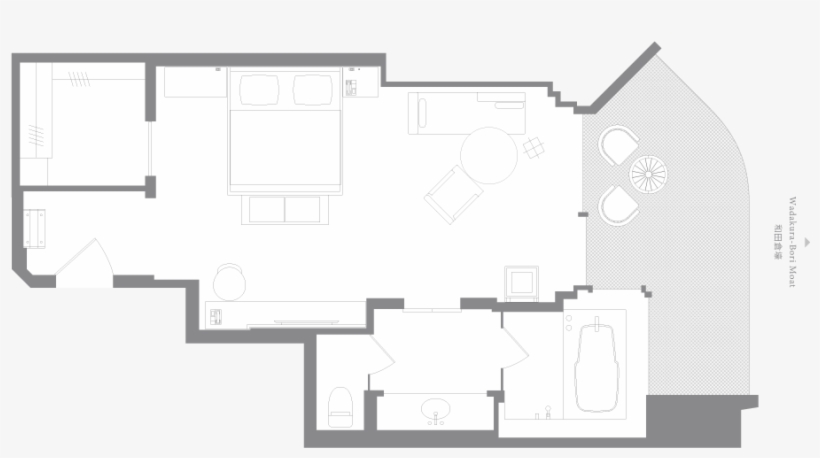 Palace Hotel Tokyo Grand Deluxe King Balcony - Floor Plan, transparent png #1214046