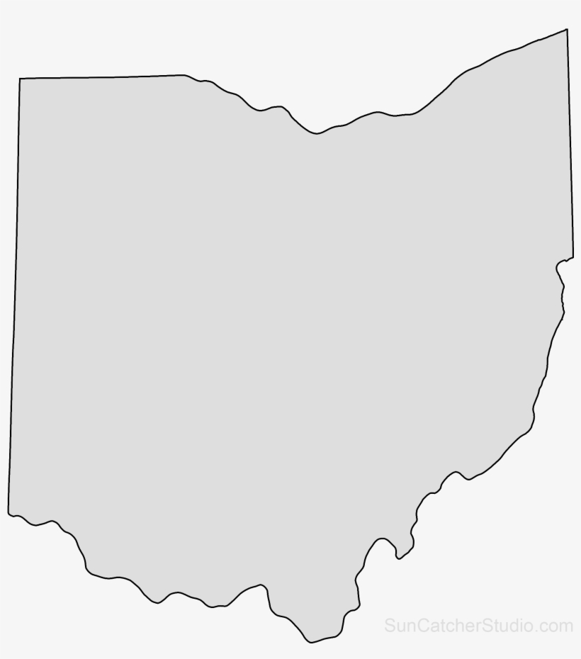 Ohio Map Outline Png Shape State Stencil Clip Art Scroll - Ohio Outline, transparent png #1214581