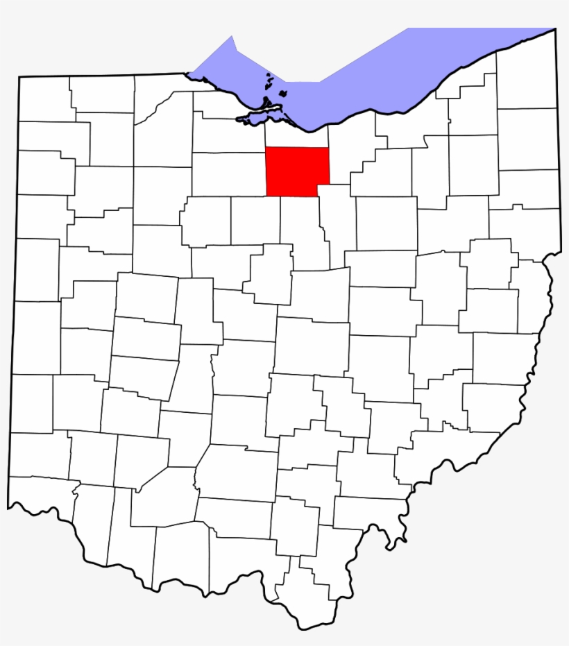 Map Of Ohio Highlighting Huron County - Medina County Ohio Map, transparent png #1214607