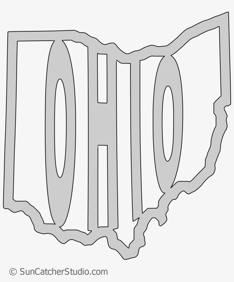 Ohio Map Shape Text, Outline Scalable Vector Graphic - Scalable Vector Graphics, transparent png #1214690