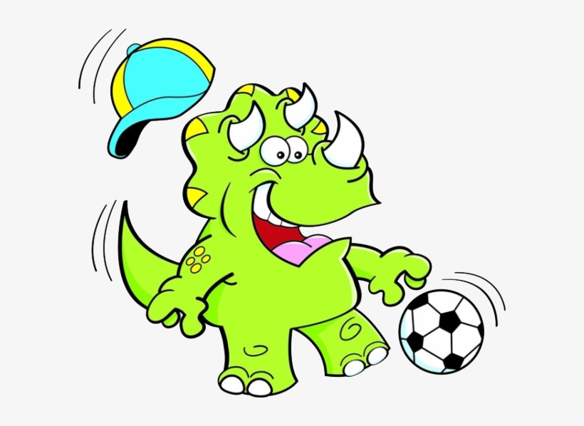 Triceratops Dinosaur Football Clip Art - Dinosaurio Futbol, transparent png #1215012