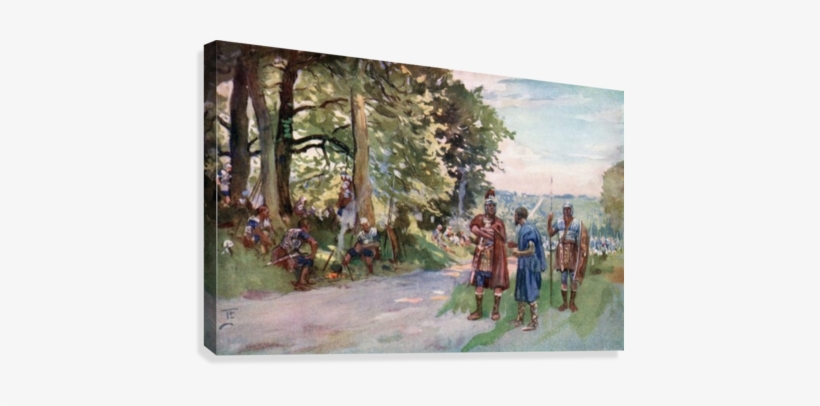 A Wayside Halt During A Roman Legion's March On The - Canvas Print, transparent png #1215268
