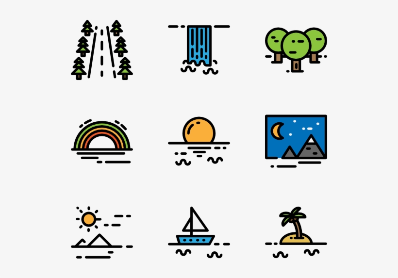 Landscapes Color - Highway Icons, transparent png #1215547