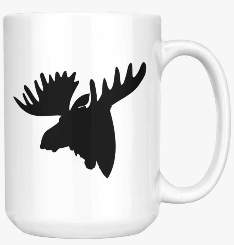 Moose Head Silhouette - Silhouette, transparent png #1215732