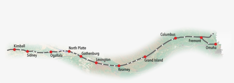 Nebraska Lincoln Highway Historic Byway Is The Only - Map, transparent png #1215982
