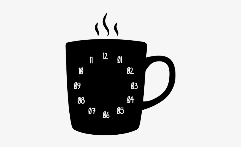 Coffee Cup Wall Clock Sticker - Reloj Taza, transparent png #1216067