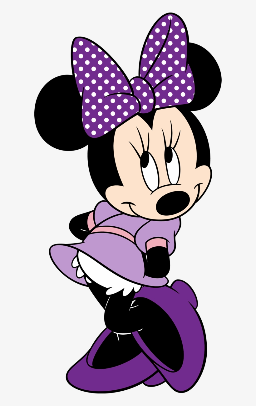 Minnie Mouse Head Make Pictures Out Of Text Mickey - Minnie Mouse In Purple Dress, transparent png #1216524