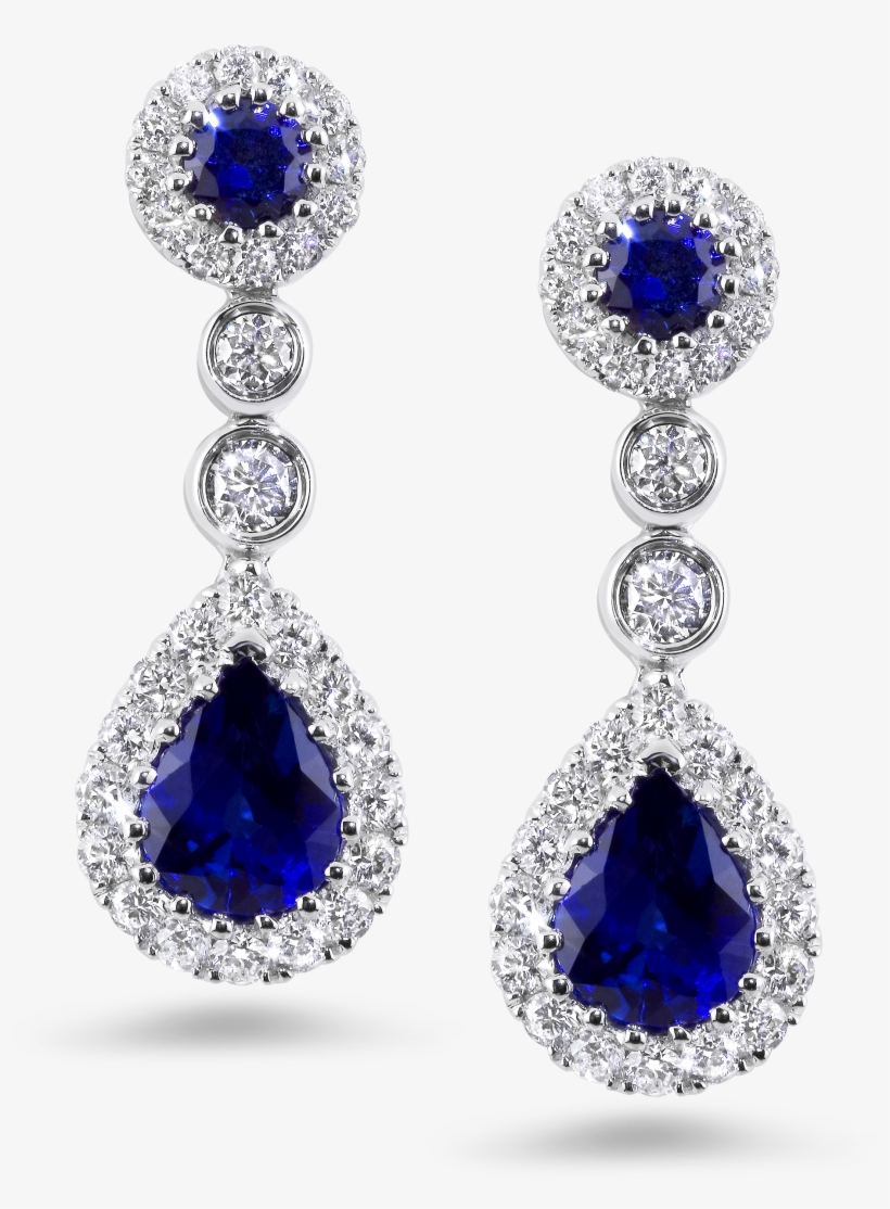 Blue Sapphire Earring Png, transparent png #1217081