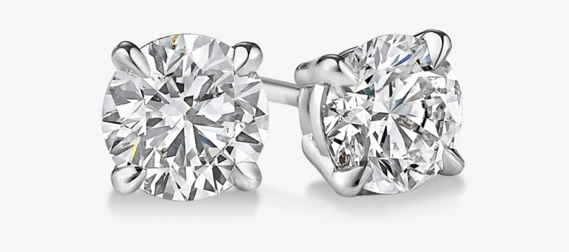 Quick View - 4 Prong Diamond Stud Earrings, transparent png #1217231