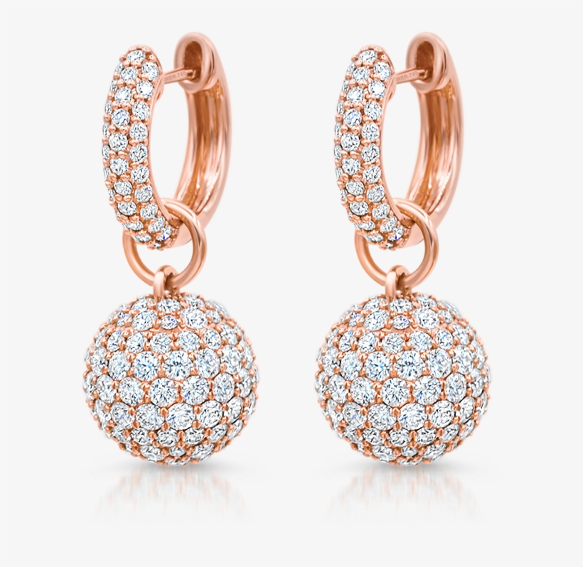 Baby Hoop Earrings With Diamond Spheres - Earring, transparent png #1217336