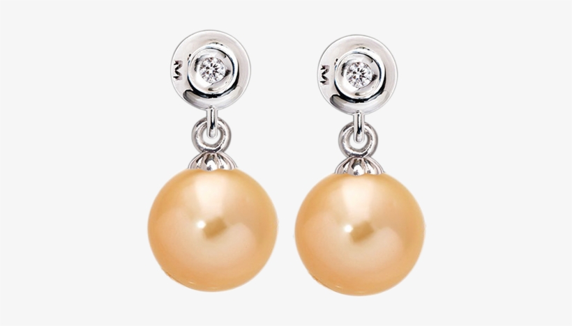 South Sea Pearl And Diamond Earrings In White Gold - South Sea Pearl, transparent png #1217454