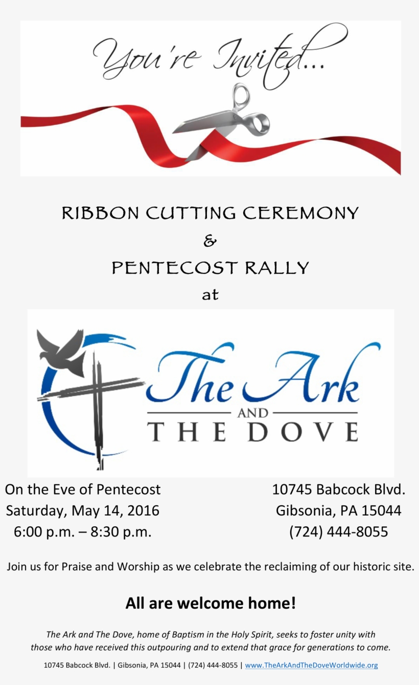Ribbon Cutting And Pentecost Rally - Calligraphy, transparent png #1217539