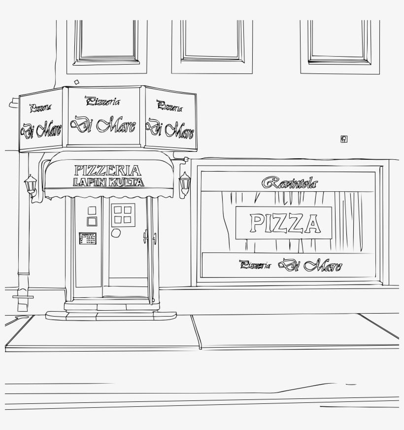 Pizzeria Di Mare Clipart Icon Png - Drawing Of Front Of Store, transparent png #1217725