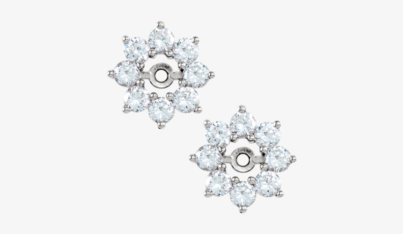 14k White 3/4 Ctw Diamond Earring Jackets - 14k White, transparent png #1217787