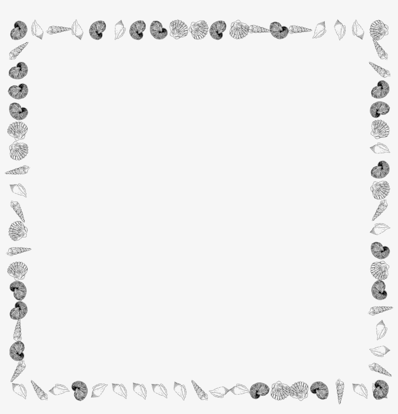 Svg Freeuse Library Seashells Clipart Boarder - Seashell Border Black And White, transparent png #1217871