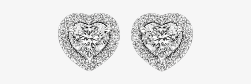 Heart Shaped Diamond Earrings - 心 形 鑽石 耳環, transparent png #1217896
