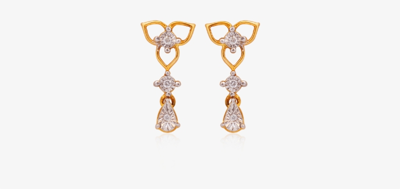 Sparkling Three Petal Diamond Earrings - Earrings, transparent png #1218096