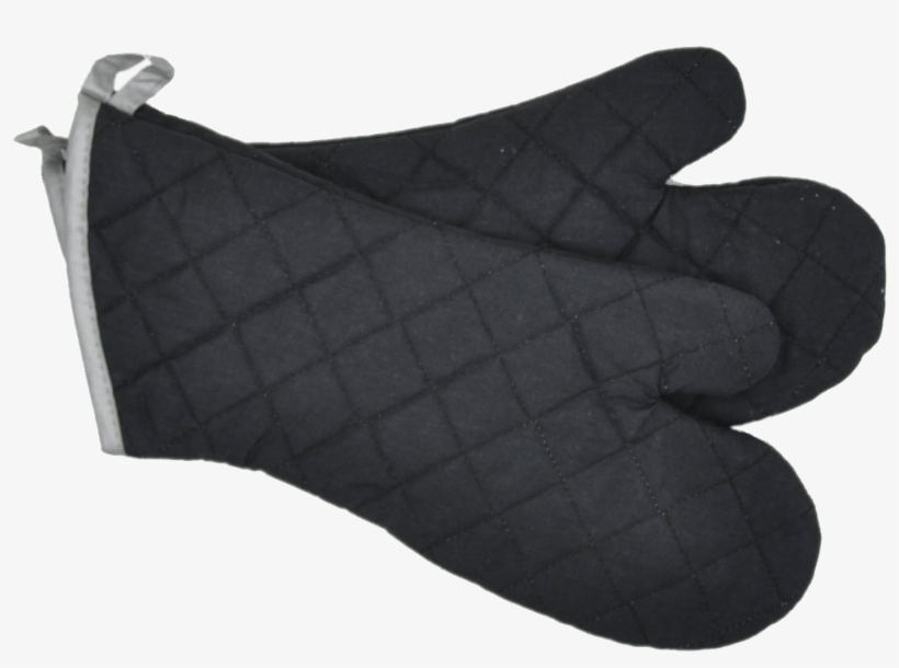 Black Oven Mitts - Flame Retardant Quilted Oven Mitts Commercial Grade, transparent png #1219035