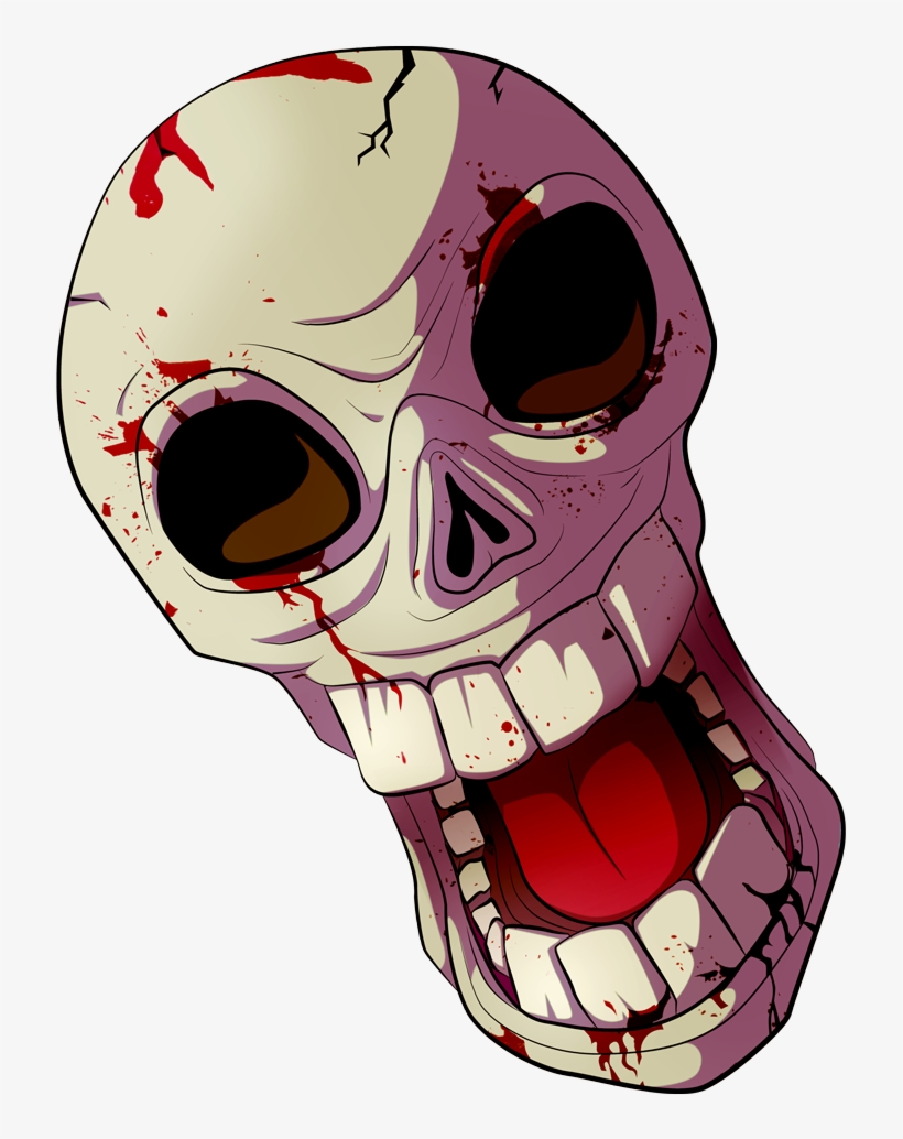 Bloody Cartoon Skull Render By Eballen-d4jgk0s - Calavera Render, transparent png #1219279