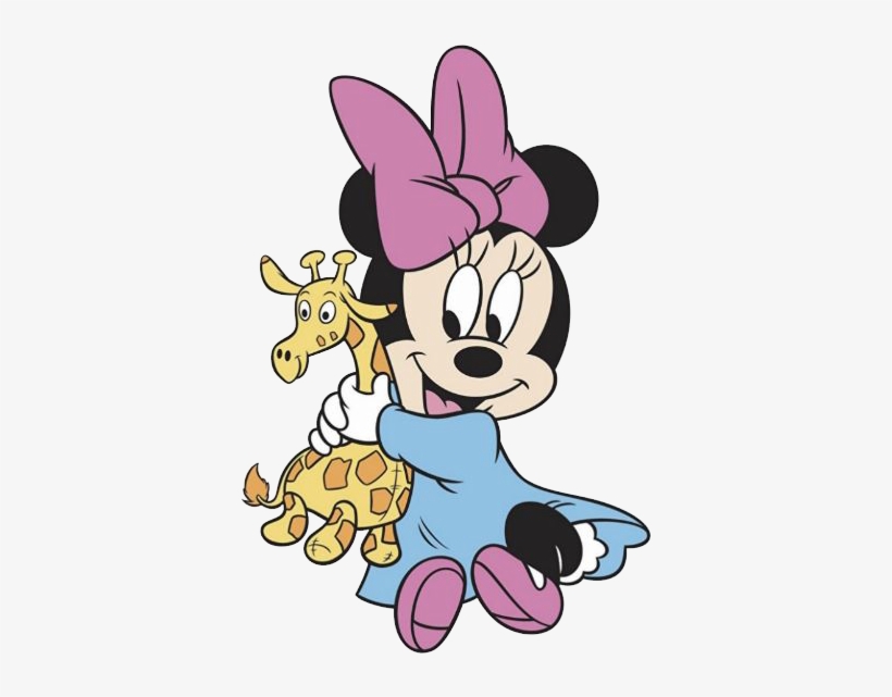 Baby Minnie W/giraffe - Minnie Mouse Bebe Gif, transparent png #1219309