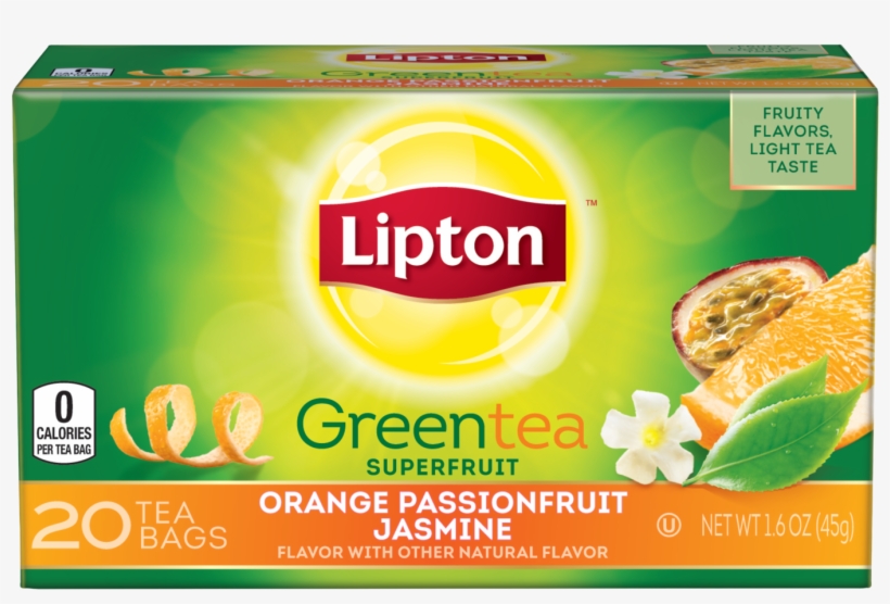 Lipton Green Tea Orange Passionfruit Jasmine Tea Bags, transparent png #1219334