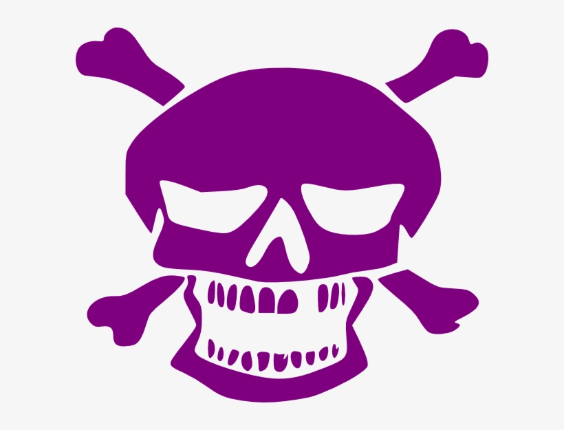 Purple Skull Clip Art At Clker - Skull Purple Watercolor Shower Curtain, transparent png #1219483