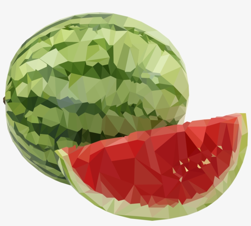 Polygonal Watermelon - Watermelon, transparent png #1219847