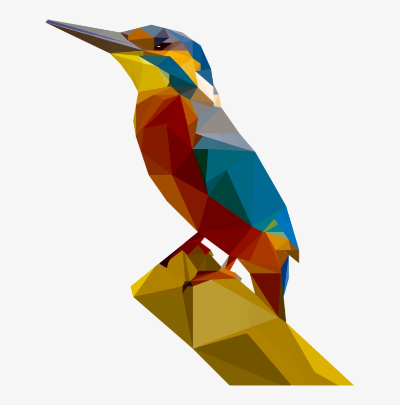 Low Poly Abstract Art Kingfisher Polygon - Poly Art, transparent png #1219866