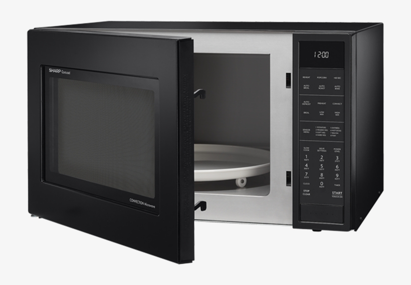 Smc1585bb Open Press Enter To Zoom In And Out - Sharp 1.5 Cu. Ft. 900w Convection Microwave Oven, Black, transparent png #1219870
