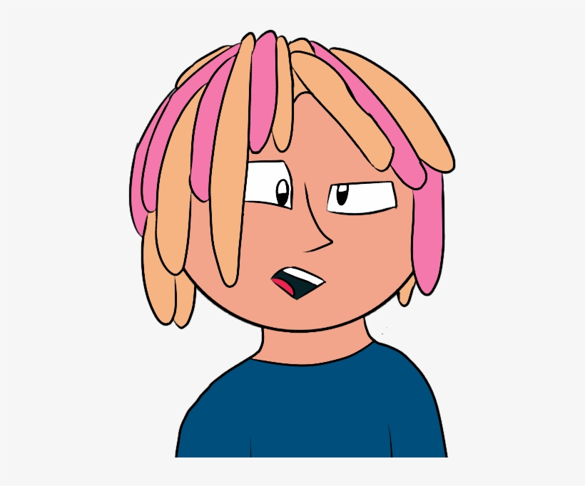 Lil Pump Hair Png - Lil Pump Cartoon Face, transparent png #1219975