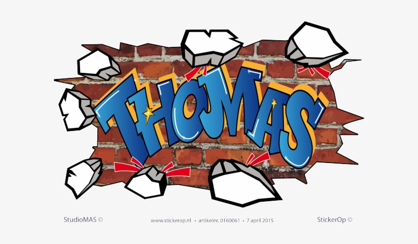 Clipart Free Stock Muursticker Full Colour Graffiti - Thomas Graffiti, transparent png #1220340