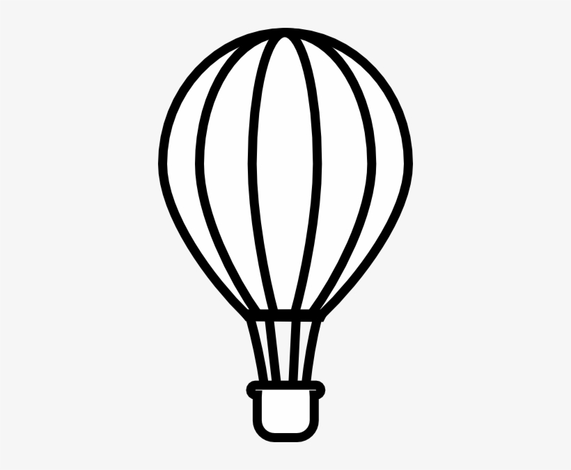 Drawn Balloon String Template - Outline Of Hot Air Balloon, transparent png #1220778