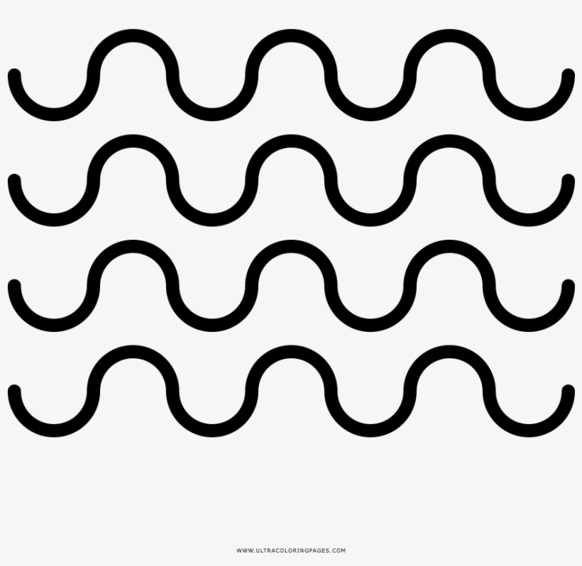 Water Waves Coloring Page - Line Art, transparent png #1221062
