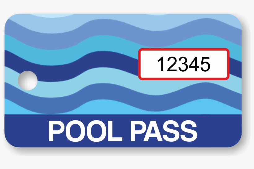 Rectangular Shape Pool Pass Blue Water Waves Tag, Rectangular - Rectangle, transparent png #1221088
