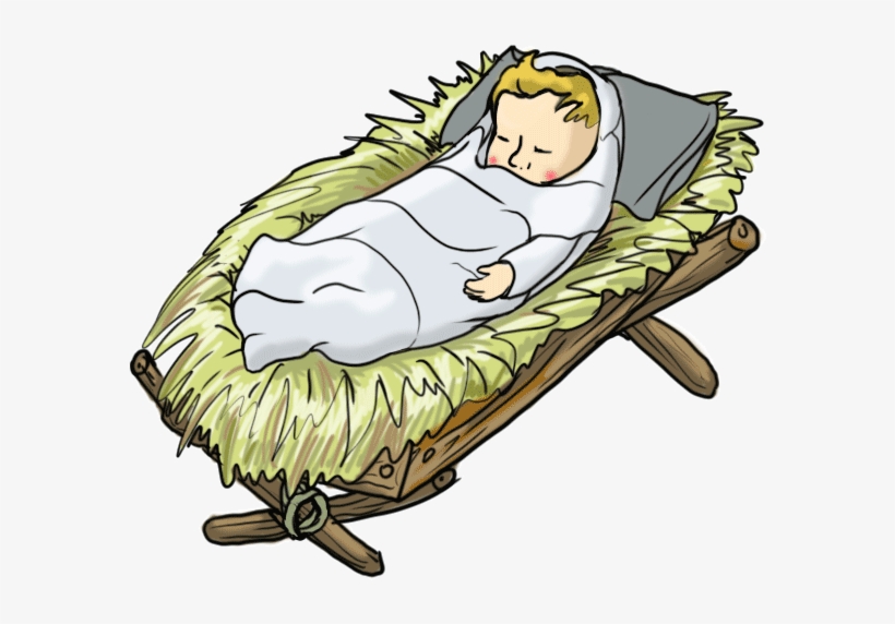 Baby Jesus Transparent Image - Jesus In A Manger Cartoon, transparent png #1221546