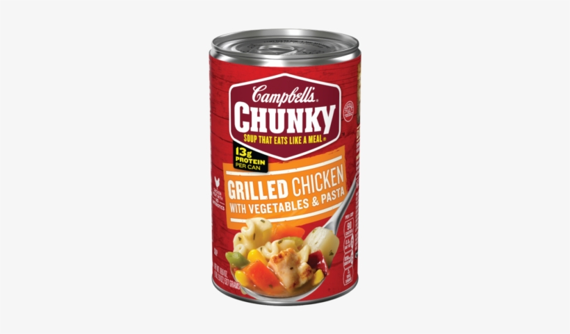 Grilled Chicken With Vegetables And Pasta Soup - Campbell's Chunky Chicken Noodle Soup, transparent png #1222586