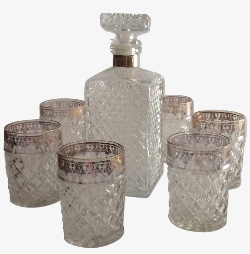 Pitcher And Whiskey Glasses 70s - Glass, transparent png #1222587