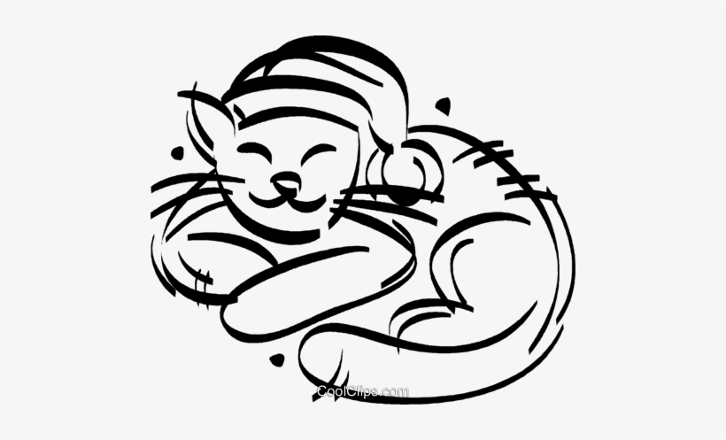 Gato Con Un Sombrero De Navidad En Libres De Derechos, transparent png #1222660