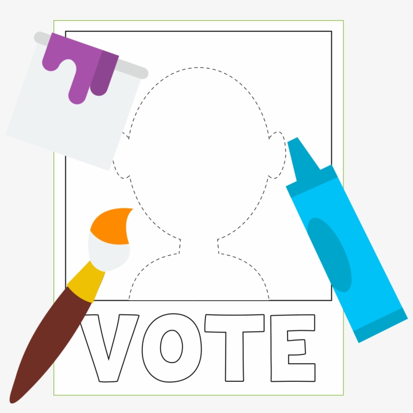 Poster Of A Blank Vote Poster For You To Color - Political Campaign, transparent png #1222931