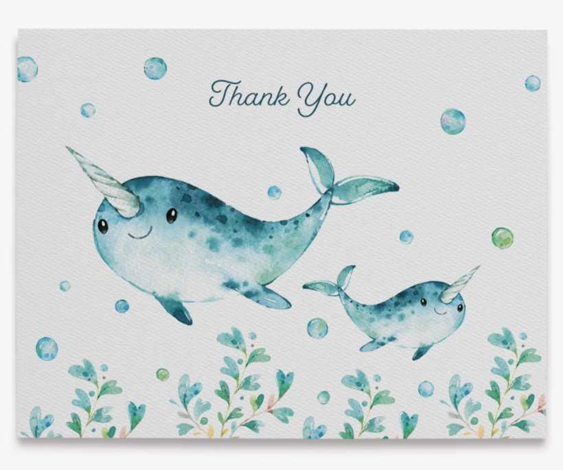 Watercolor Sea Creatures Thank You Cards - Masking Tape - Washi Tape Tiere Meer Unterwasser Fisch, transparent png #1223005