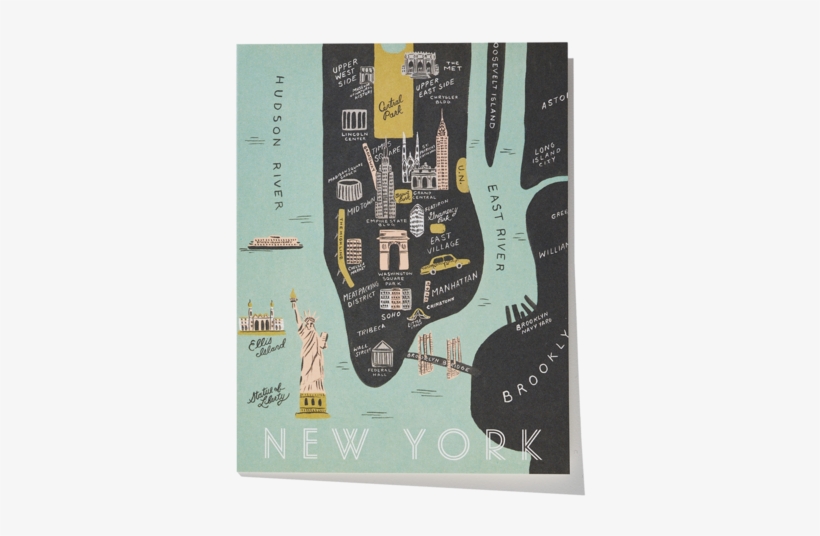New York Map - Rifle Paper Co New York, transparent png #1223585