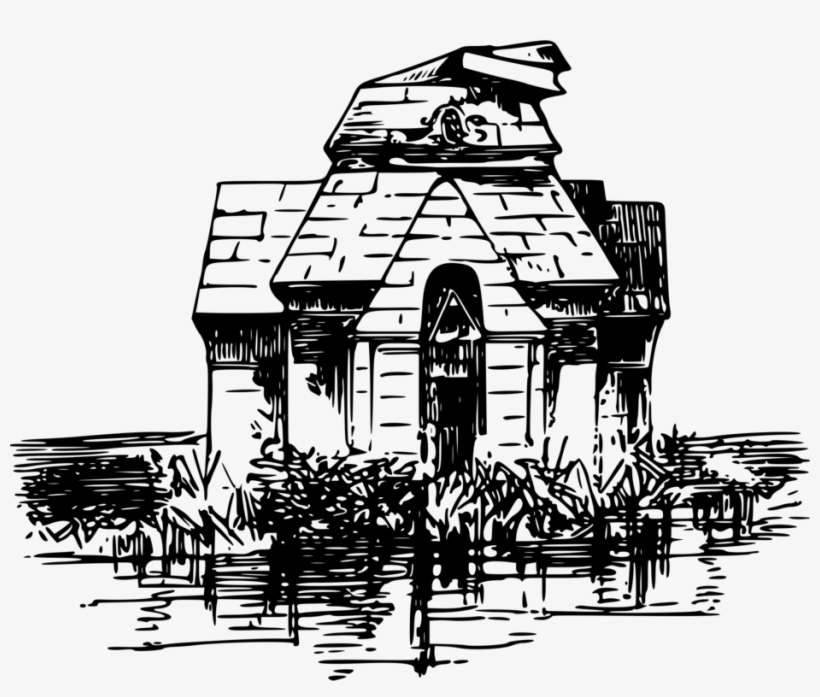 Hindu Temple Drawing Computer Icons Ancient Greek Temple - Candi Kartun Hitam Putih, transparent png #1224278